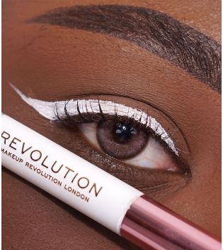 Revolution - Delineador de ojos líquido Super Flick - White