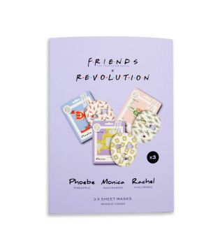 Revolution - *Friends X Revolution* - Pack de 3 mascarillas faciales de tejido - Phoebe, Monica y Rachel