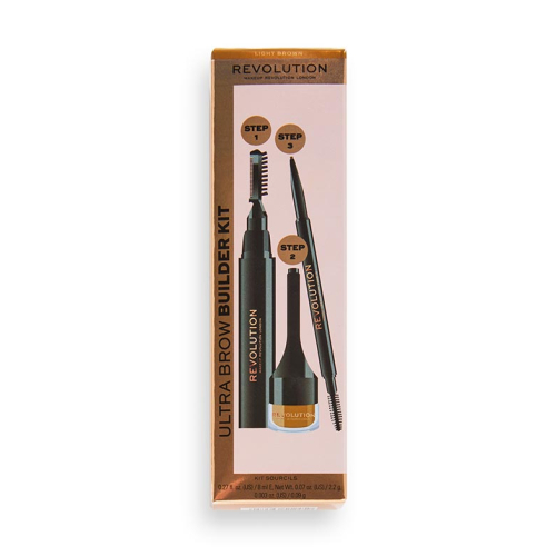 Revolution - Kit de cejas Ultra Brow Builder - Light Brown