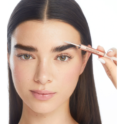 Revolution - Lápiz de cejas Fluffy Brow Filter Duo - Dark Brown