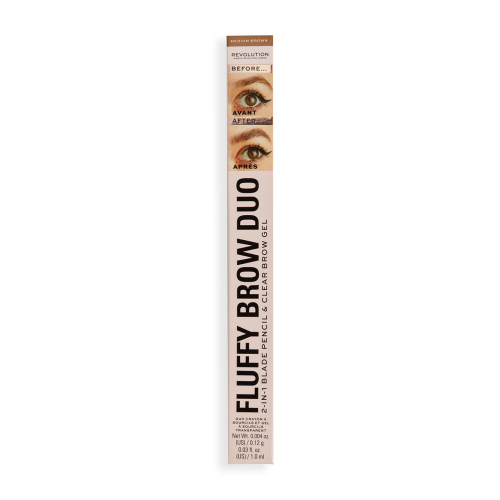 Revolution - Lápiz de cejas Fluffy Brow Filter Duo - Medium Brown