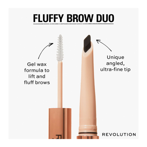 Revolution - Lápiz de cejas Fluffy Brow Filter Duo - Medium Brown
