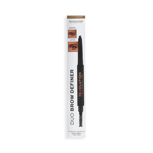 Revolution - Lápiz para cejas Duo Brow Definer - Light Brown