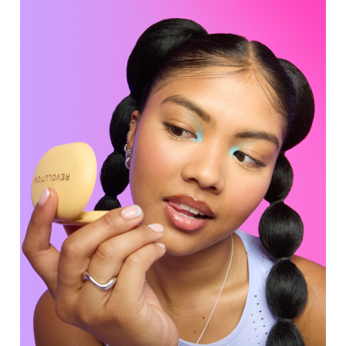Makeup Revolution - Polvos compactos + Agarre adhesivo para el móvil Powder Pops - Banana