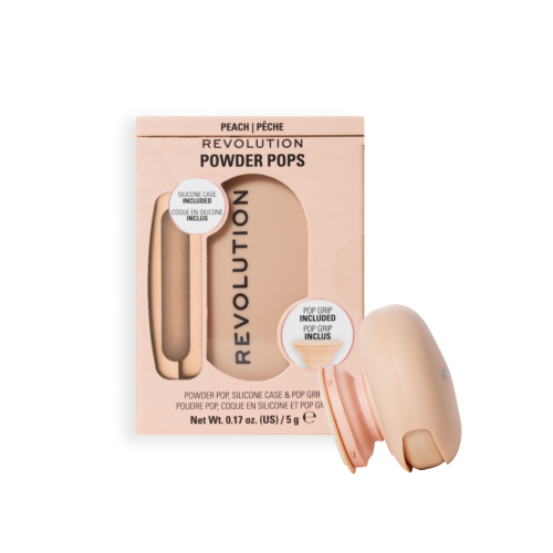Makeup Revolution - Polvos compactos + Agarre adhesivo para el móvil Powder Pops - Peach