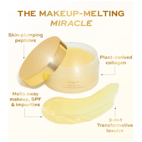 Revolution Pro - Bálsamo limpiador con colágeno vegano Miracle Cleansing Balm