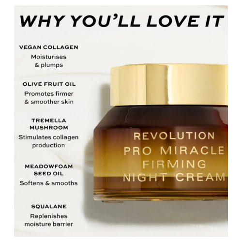 Revolution Pro - Crema de noche con colágeno Miracle Firming