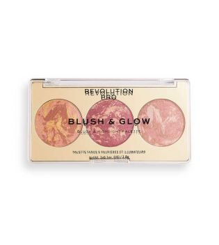 Revolution Pro - Paleta de iluminador y colorete Blush and Glow - Cranberry Glow