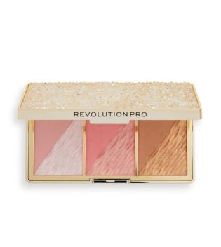 Revolution Pro - Paleta de rostro Crystal Luxe - Peach Royale