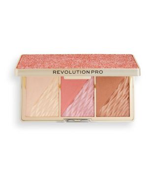 Revolution Pro - Paleta de rostro Crystal Luxe - Rose Fresco