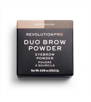 Revolution Pro - Sombra para cejas en polvo Duo Brow - Dark Brown