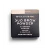 Revolution Pro - Sombra para cejas en polvo Duo Brow - Medium Brown