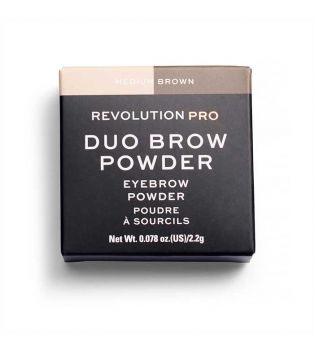 Revolution Pro - Sombra para cejas en polvo Duo Brow - Medium Brown