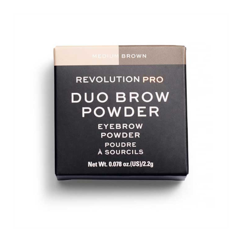 Revolution Pro - Sombra para cejas en polvo Duo Brow - Medium Brown