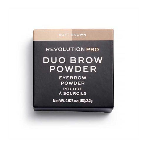 Revolution Pro - Sombra para cejas en polvo Duo Brow - Soft Brown