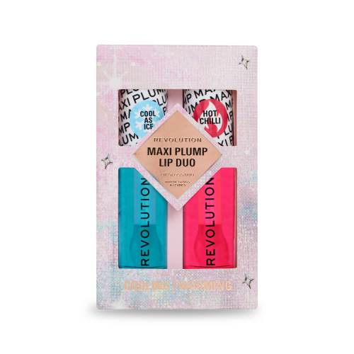 Revolution - Set de brillo de labios Maxi Plump Lip Duo - Maxi Plump Cool As Ice +  Maxi Plump Hot As Chilli