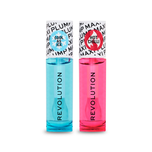 Revolution - Set de brillo de labios Maxi Plump Lip Duo - Maxi Plump Cool As Ice +  Maxi Plump Hot As Chilli