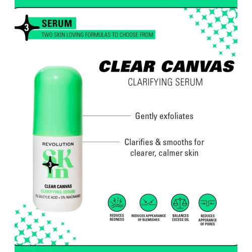 Revolution Skin - *Clearly Clarify* - Sérum facial clarificante 5% niacinamida y 2% ácido salicílico Clear Canvas