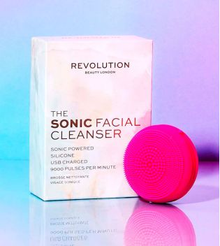 Revolution Skincare - Cepillo limpiador facial de silicona y con potencia sónica con USB recargable