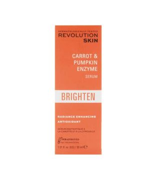 Revolution Skincare - Sérum facial iluminador Brighten - Extracto de zanahoria y enzima de calabaza