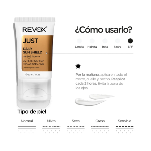 Revox - *Just* - Pack de 3 Protectores solares SPF50+ con ácido hialurónico One, Two, Free!