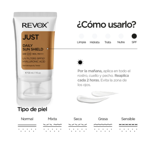 Revox - *Just* - Protector solar diario SPF50+ con ácido hialurónico