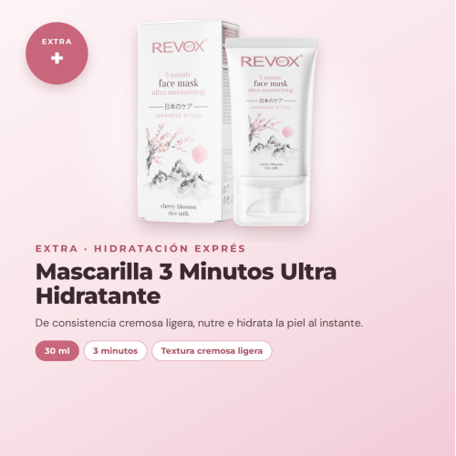 Revox Set Completo de Cuidado Facial Japanese Routine con Gel Limpiador, Peeling, Tónico, Sérum, Crema y Mascarilla Hidratante Vegan y Cruelty Free