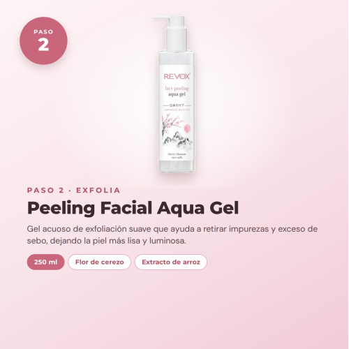 Revox Set Completo de Cuidado Facial Japanese Routine con Gel Limpiador, Peeling, Tónico, Sérum, Crema y Mascarilla Hidratante Vegan y Cruelty Free
