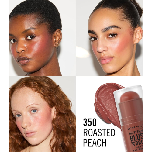 Rimmel London - Colorete en stick Multitasker Blush 'N' - 350: Roased Peach
