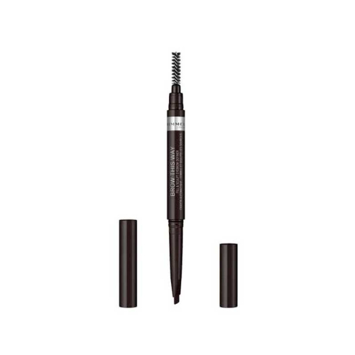 Rimmel London - Lápiz de cejas con cepillo Brow this way - 004: Soft Black
