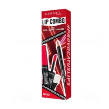Rimmel London - Set de labios Lip Combo 3 en 1 Provocalips + Lasting Finish - Fav Red