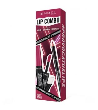 Rimmel London - Set de labios Lip Combo 3 en 1 Provocalips + Lasting Finish - Ruby Goals