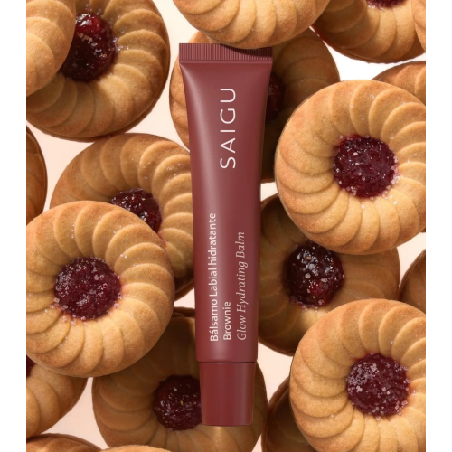 Saigu Cosmetics - Bálsamo labial hidratante efecto brillo - Brownie