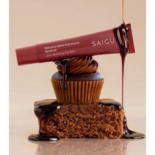 Saigu Cosmetics - Bálsamo labial hidratante efecto brillo - Brownie