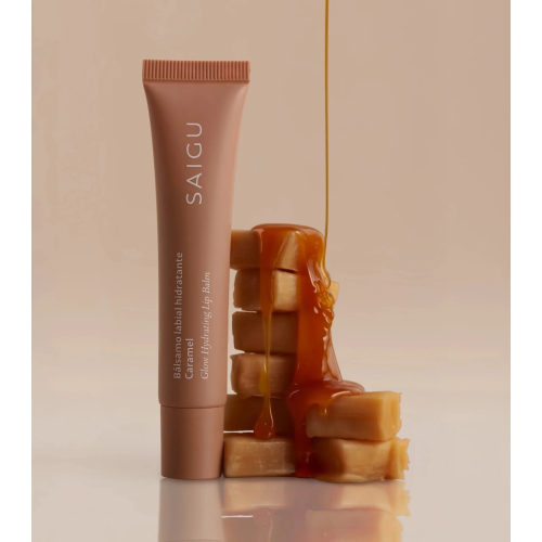 Saigu Cosmetics - Bálsamo labial hidratante efecto brillo - Caramel