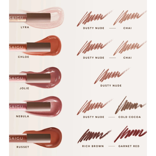 Saigu Cosmetics - Lápiz de labios Perfilado Sedoso - Garnet Red