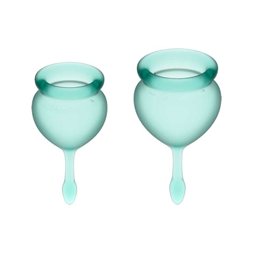 Satisfyer - Kit de copas menstruales Feel Good (15 + 20 ml) - Verde Oscuro