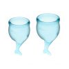 Satisfyer - Kit de copas menstruales Feel Secure (15 + 20 ml) - Azul Claro