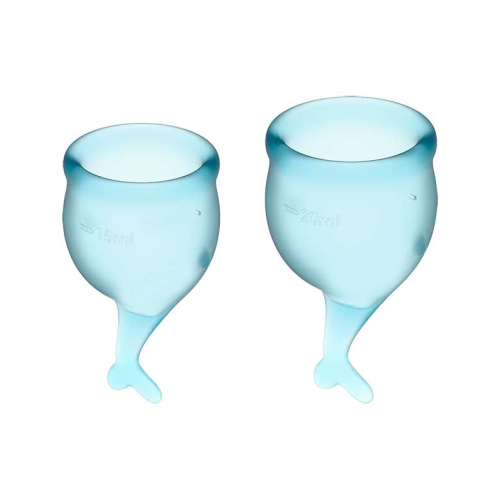 Satisfyer - Kit de copas menstruales Feel Secure (15 + 20 ml) - Azul Claro