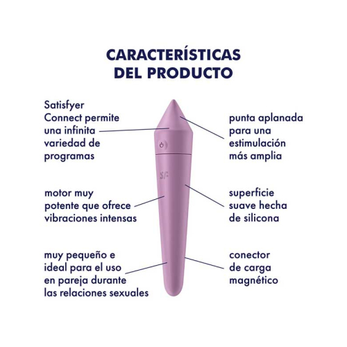 Satisfyer - Mini vibrador Ultra Power Bullet 8 App Connect