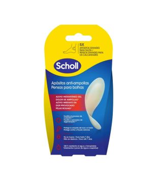 Scholl - Apósitos anti-ampollas grandes para talón - 5 unidades