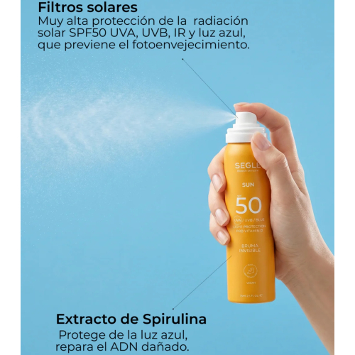 SEGLE - Bruma facial solar invisible SPF50