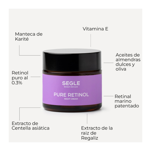 SEGLE - Crema facial noche antiedad Pure Retinol - Piel madura y/o seca
