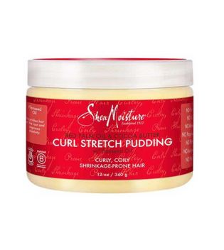Shea Moisture - Crema de peinado Curl Stretch Pudding - Aceite de palma roja y manteca de cacao