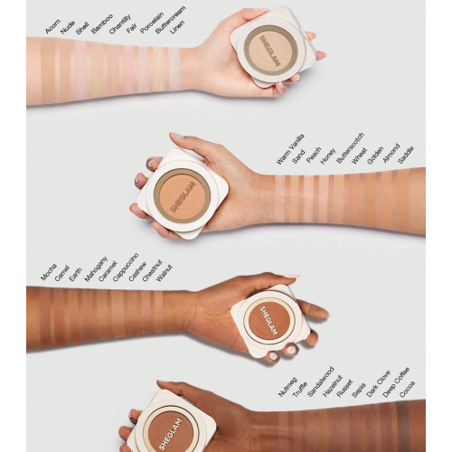 SHEGLAM - Base de maquillaje en polvo alta cobertura Skin-Focus - Linen