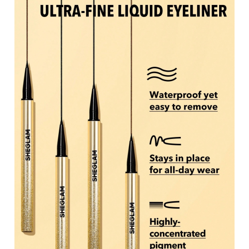 SHEGLAM - Delineador de ojos resistente al agua Line&Define