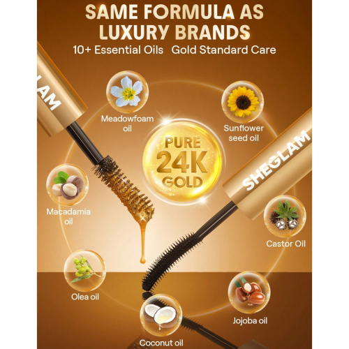 SHEGLAM - Máscara de pestañas All in One - 24K