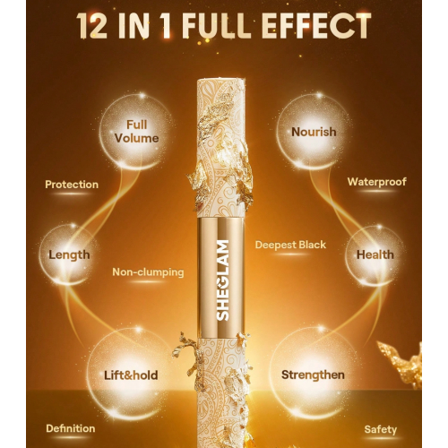 SHEGLAM - Máscara de pestañas All in One - 24K
