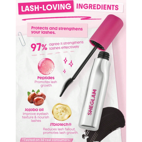 SHEGLAM - Máscara de pestañas Lashlighter Up & Out - Black