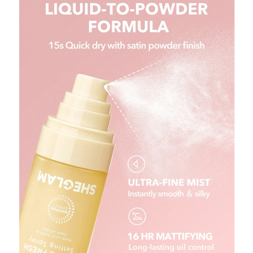 SHEGLAM - Spray fijador de maquillaje Matte Fresh